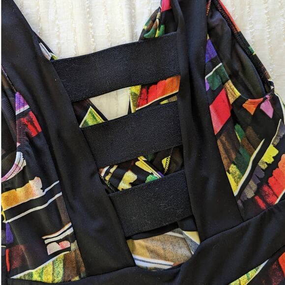 Papillon Blanc Colorful Abstract Dress size Medium - Picture 4 of 5